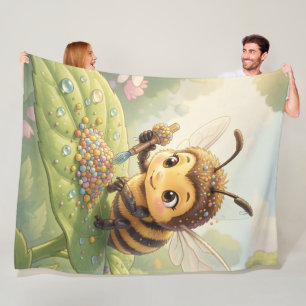 Goldene Hummel im Blütentanz.2 Fleecedecke