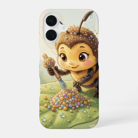 Goldene Hummel im Blütentanz.2 iPhone 16 Hülle (Rückseite)