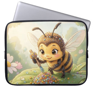 Goldene Hummel im Blütentanz.2 Laptopschutzhülle