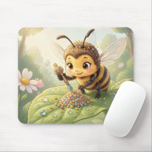 Goldene Hummel im Blütentanz.2 Mousepad