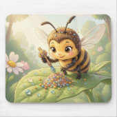 Goldene Hummel im Blütentanz.2 Mousepad (Vorne)