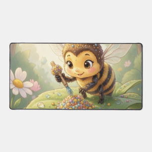 Goldene Hummel im Blütentanz.2 Schreibtischunterlage