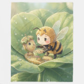 Goldene Hummel im Blütentanz.3 Fleecedecke (Vorderseite)