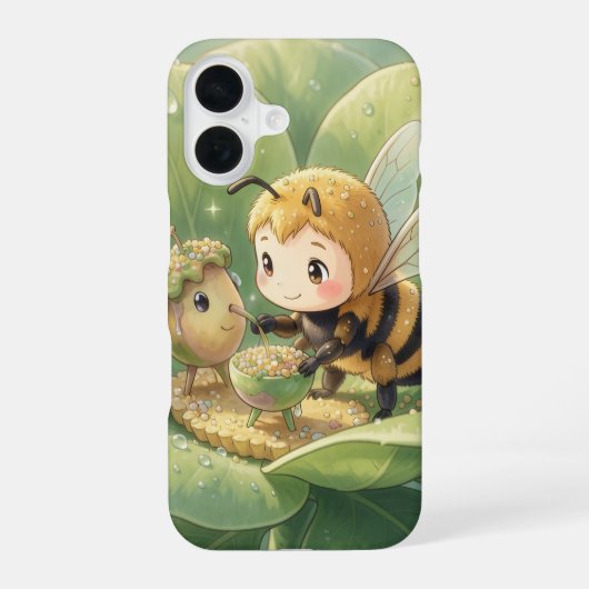 Goldene Hummel im Blütentanz.3 iPhone 16 Hülle (Rückseite)