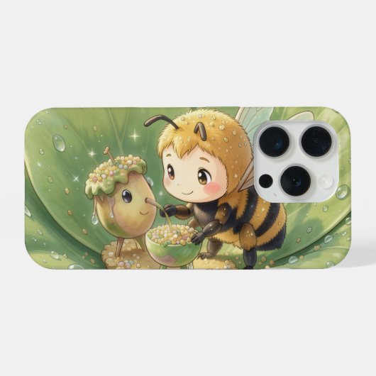 Goldene Hummel im Blütentanz.3 iPhone Hülle (Rückseite (Horizontal))