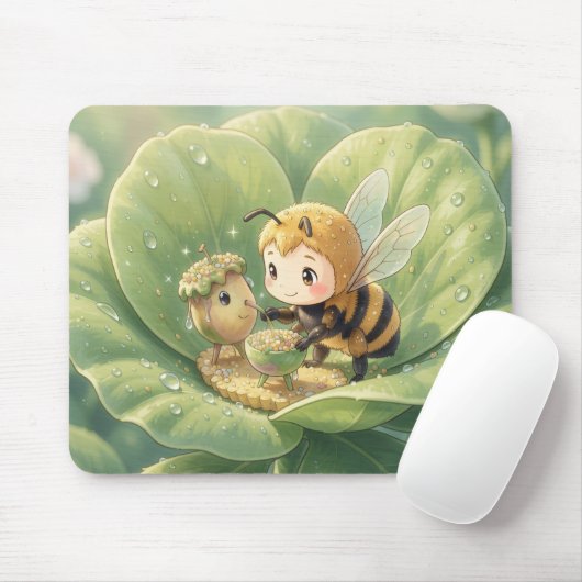 Goldene Hummel im Blütentanz.3 Mousepad (Mit Mouse)