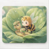 Goldene Hummel im Blütentanz.3 Mousepad (Vorne)