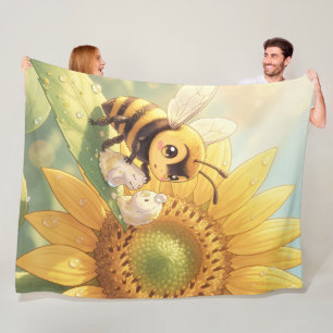 Goldene Hummel im Blütentanz.4 Fleecedecke