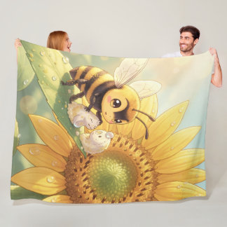 Goldene Hummel im Blütentanz.4 Fleecedecke