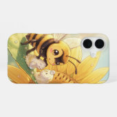 Goldene Hummel im Blütentanz.4 iPhone 16 Hülle (Rückseite (Horizontal))
