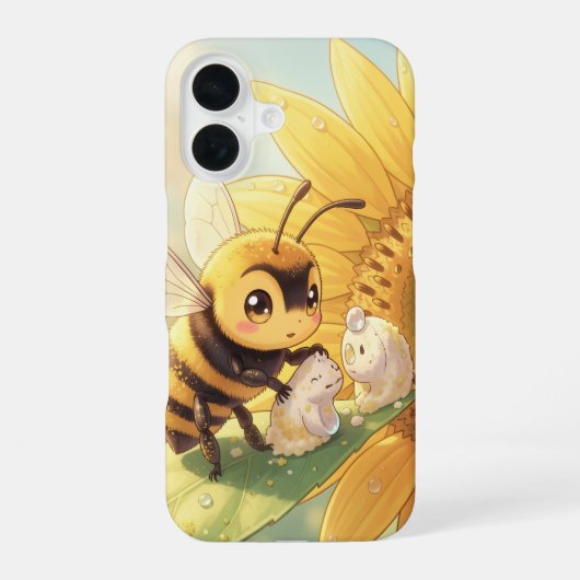 Goldene Hummel im Blütentanz.4 iPhone 16 Hülle (Rückseite)