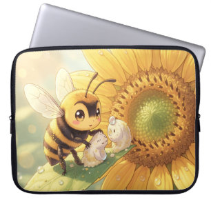 Goldene Hummel im Blütentanz.4 Laptopschutzhülle
