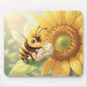 Goldene Hummel im Blütentanz.4 Mousepad (Vorne)
