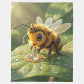 Goldene Hummel im Blütentanz.5 Fleecedecke (Vorderseite)