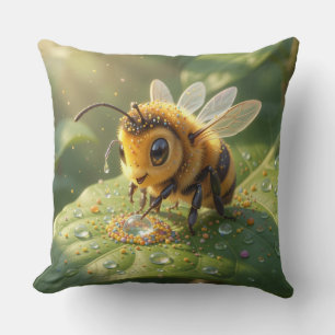 Goldene Hummel im Blütentanz.5 Kissen