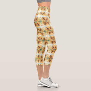 Goldene Hummel im Blütentanz.7 Capri Leggings