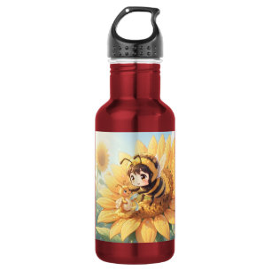 Goldene Hummel im Blütentanz.7 Edelstahlflasche