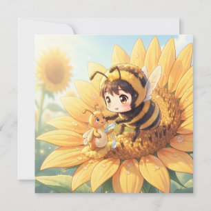 Goldene Hummel im Blütentanz.7 Feiertagskarte