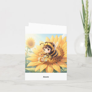 Goldene Hummel im Blütentanz.7 Feiertagskarte