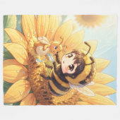 Goldene Hummel im Blütentanz.7 Fleecedecke (Vorderseite (Horizontal))
