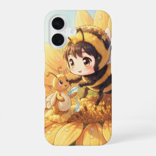 Goldene Hummel im Blütentanz.7 iPhone 16 Hülle