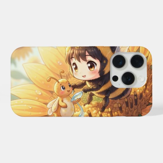 Goldene Hummel im Blütentanz.7 iPhone Hülle (Rückseite (Horizontal))