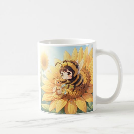 Goldene Hummel im Blütentanz.7 Kaffeetasse (Rechts)