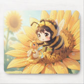 Goldene Hummel im Blütentanz.7 Mousepad (Vorne)
