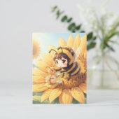 Goldene Hummel im Blütentanz.7 Postkarte (Stehend Vorderseite)