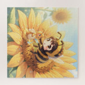 Goldene Hummel im Blütentanz.7 Puzzle (Horizontal)