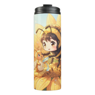 Goldene Hummel im Blütentanz.7 Thermosbecher