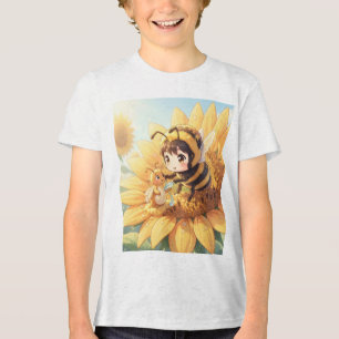 Goldene Hummel im Blütentanz.7 Tri-Blend Shirt
