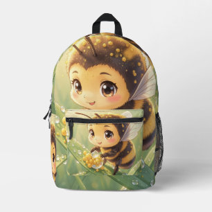 Goldene Hummel im Blütentanz.8 Bedruckter Rucksack
