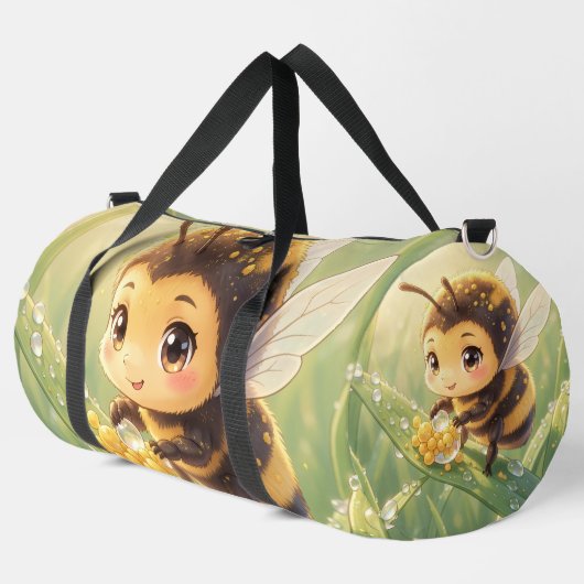 Goldene Hummel im Blütentanz.8 Duffle Bag (Linke Ecke)