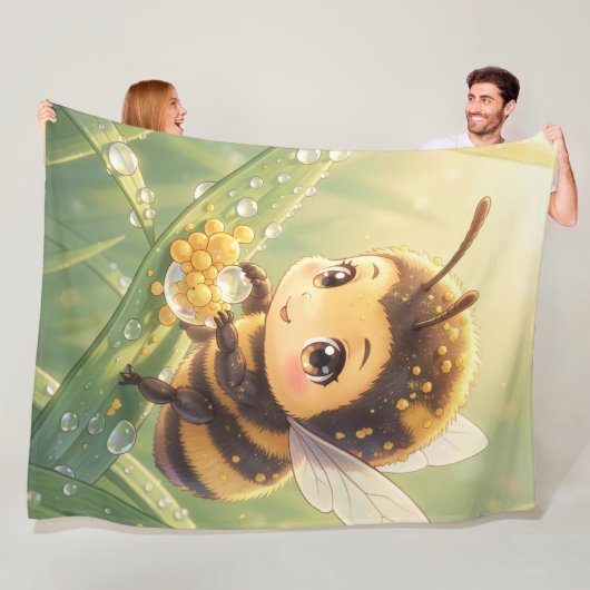Goldene Hummel im Blütentanz.8 Fleecedecke (Beispiel)
