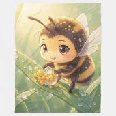 Goldene Hummel im Blütentanz.8 Fleecedecke (Vorderseite)