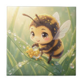 Goldene Hummel im Blütentanz.8 Fliese (Vorderseite)