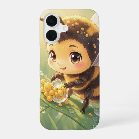 Goldene Hummel im Blütentanz.8 iPhone 16 Hülle (Rückseite)