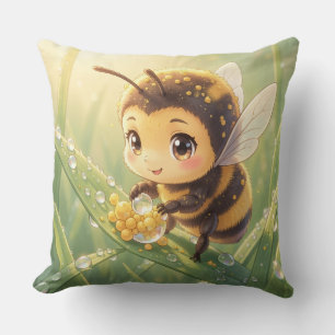 Goldene Hummel im Blütentanz.8 Kissen