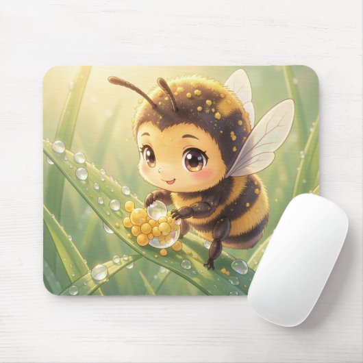 Goldene Hummel im Blütentanz.8 Mousepad (Mit Mouse)