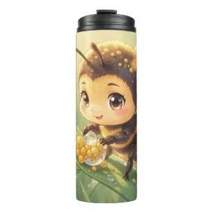Goldene Hummel im Blütentanz.8 Thermosbecher