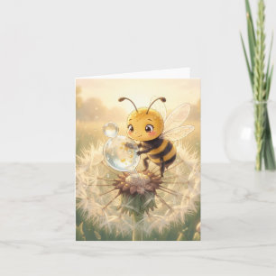 Goldene Hummel im Blütentanz.9 Feiertagskarte