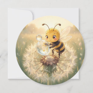Goldene Hummel im Blütentanz.9 Feiertagskarte
