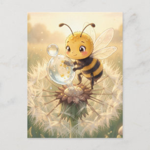 Goldene Hummel im Blütentanz.9 Feiertagspostkarte