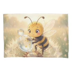 Goldene Hummel im Blütentanz.9 Kissenbezug