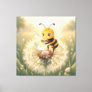 Goldene Hummel im Blütentanz.9 Leinwanddruck