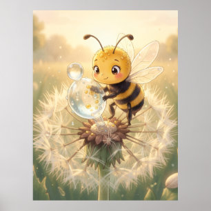 Goldene Hummel im Blütentanz.9 Poster