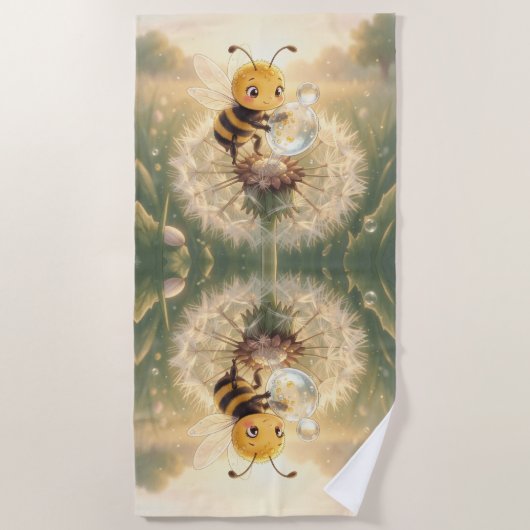 Goldene Hummel im Blütentanz.9 Strandtuch (Vorderseite)