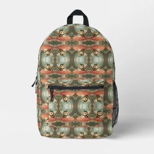 Goldene Hummel im Blütentanz  Bedruckter Rucksack