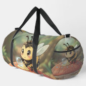 Goldene Hummel im Blütentanz Duffle Bag (Rechte Ecke)